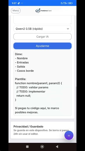 Freelancers saas ya tiene editor de codigo con AI para programadores😍. vienen más actualizaciones!!