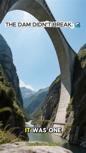 CASE FILE: 1963 - VAJONT DAM The dam survived. The town didn't. 📉🇮🇹 A landslide created a wave taller than the dam itself. #VajontDam #Disaster #EngineeringFail #History #Tsunami | Casefile: Redacted