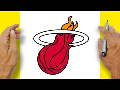 How to Draw MIAMI HEAT Logo Easy Step-by-step | NBA