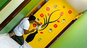 flower vase painting on wall 😱 | Creative Hacks