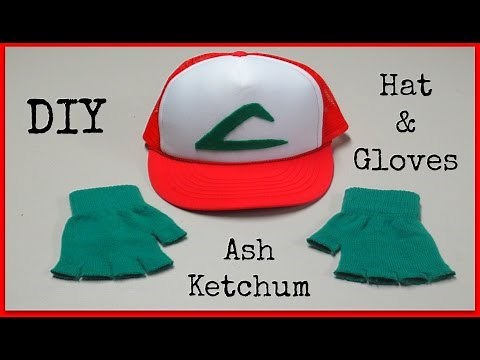 DIY Ash Ketchum Hat & Gloves - Pokemon Halloween Costume!