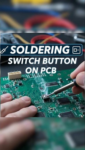 Soldering a Tactile Switch on PCB 🛠️ #DIYElectronic #TechTutorial #HowToSoldering