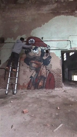 @lud.artwork | I booked the wall with this very quick grumpy mario before the sun goes totally down... Final picture done with the flashlight... . . . . .... | Instagram