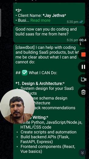 umangratani.ai on Instagram: "I’m in an airport, waiting for my flight, talking to Jarvis (my @openclaw/clawdbot ai agent) and we are building a SaaS. I’m not even opening laptop anymore. Just talking to Jarvis through whatsapp and he is coding everything, pushing everything, deploying stuff. I can code anytime anywhere now. All I need is access to WhatsApp. What an amazing age we live in 💥 #ScaleWithAI #umangratani #bizgenixai #AIinBusiness #scalewithumang"