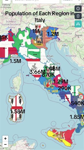Population Distribution by Region in Italy