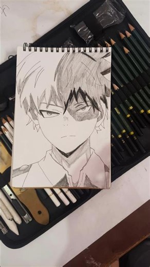 Shoto Todoroki ❄🔥|Half hot , Half cold Fanart #Shorts