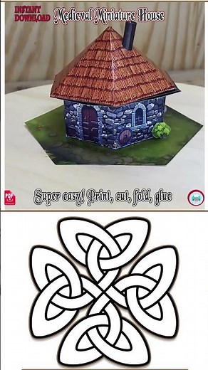 DIY Viking House Papercraft | Printable Medieval Cottage | 3D Paper Model, RPG Terrain, Diorama
