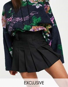 COLLUSION low rise mini kilt skirt in black | ASOS