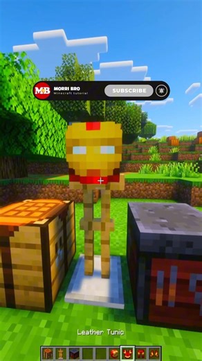 Minecraft Iron Man Armor Tutorial 💀 #minecraft #shorts