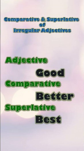 Comparative & Superlative of Irregular Adjectives