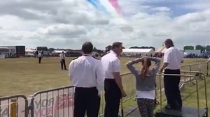 The Red Arrows have just flown over the HMS Sultan Summer Show. The event runs right through to 18:00 with lots more entertainment to come. | Royal Navy