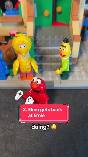 Elmo gets back at Ernie #lego #legotiktok #sesamestreet #elmo #ernie #bert #bigbird #toys #videogames