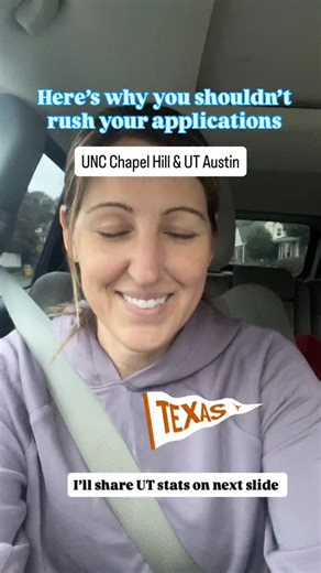 UT Austin and UNC Chapel Hill are no joke when it comes to admissions. If your essays or application aren’t ready, wait. Don’t rush your application just to hit submit. These are highly selective schools looking for students who show strong academics, thoughtful essays, and real readiness for the rigor ahead. Take your time to make sure your supplements reflect you at your best. Quality > speed every time. #collegeadmissions #utaustin #uncchapelhill #unc #classof2026 | The College Navigators