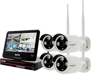 [4CH] Crystal Vision CVT9604E-3010W All-in-One True HD Wireless Surveillance System NVR CCTV w/ 2TB HDD, Built-in Monitor & Router, Camera Auto Pair
