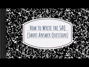 How to Write the SAQ- Short Answer Question (APUSH Writing)