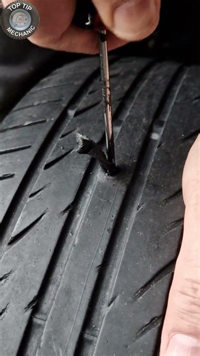 How a Sticky String Tire Repair Works #tirerepair #tirestring #howitworks #tireplug