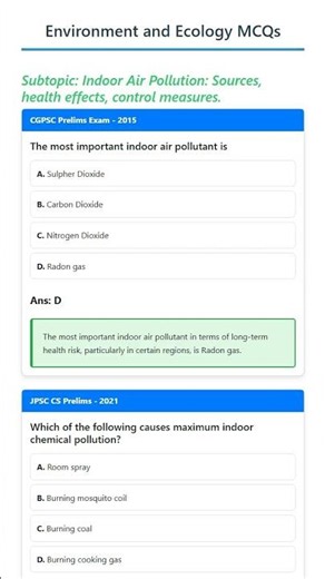 Indoor Air Pollution: Sources, health effects, control measures.