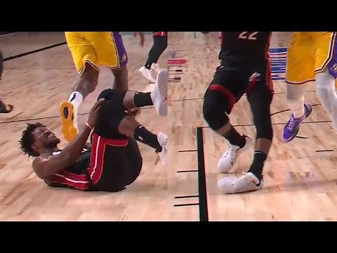 Jimmy Butler sprains his ankle before halftime of Game 1 | Lakers vs Heat