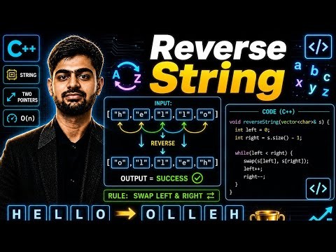 Reverse String | LeetCode 344 Solution in C++ | Easy Interview Question