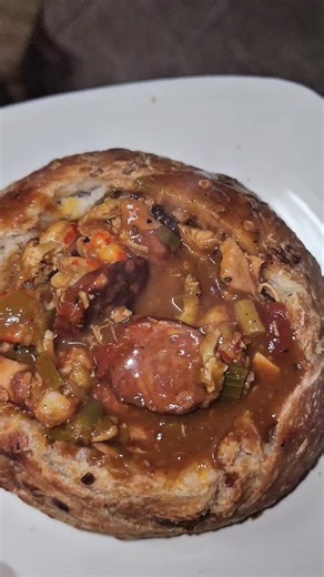 Delicious Cajun Gumbo Recipe in a Bread Bowl