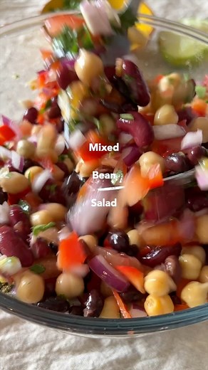 9.3K views · 77 reactions | Comment BEAN SALAD and I’ll dm the recipe to you!  This Mixed Bean Salad uses 3 types of beans and is quick, simple, and packed with protein, fiber, flavor, and texture! Perfect for potlucks, BBQs, picnics, etc.! 齃 | Plant-Based on a Budget | Facebook