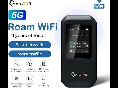 RoamWiFi 5G Mobile Hotspot Review No SIM Travel WiFi for 170+ Countries WiFi 6 Speed Test