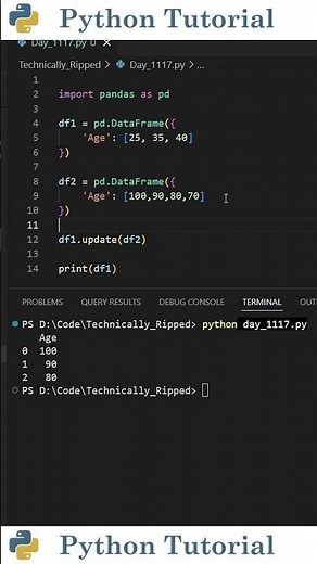 Update a DataFrame with Another DataFrame | Python Tutorial