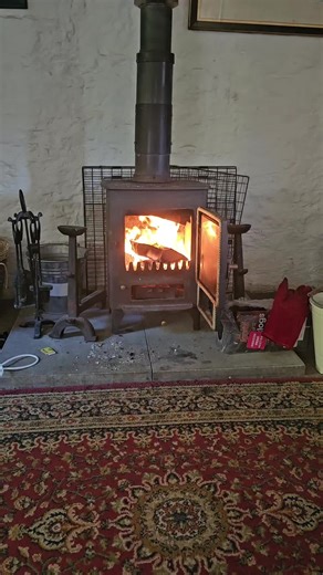 Chillingham Castle The Guard Room. Finally got the fire going.