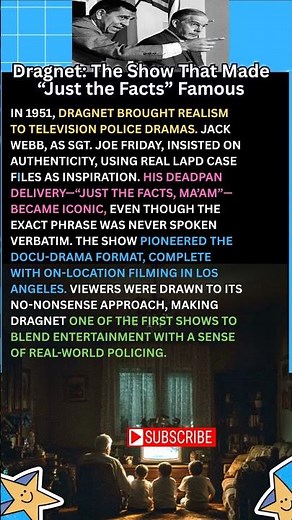 Dragnet The Show That Made “Just the Facts” Famous #Dragnet #ClassicTVDrama #1950sTelevision