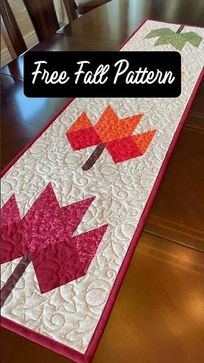 Free, easy fall leaves quilt pattern! #diy #quilting #quiltingpatterns #fallquilt