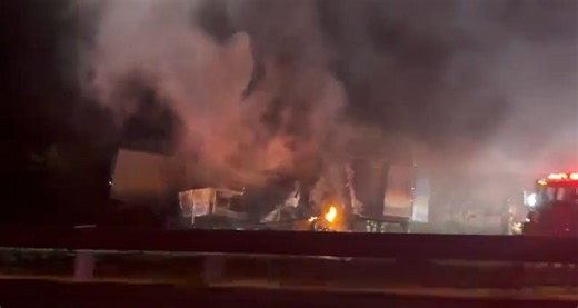 Semi hauling 40,000 lbs. of chicken catches fire, shuts down interstate in Millersville