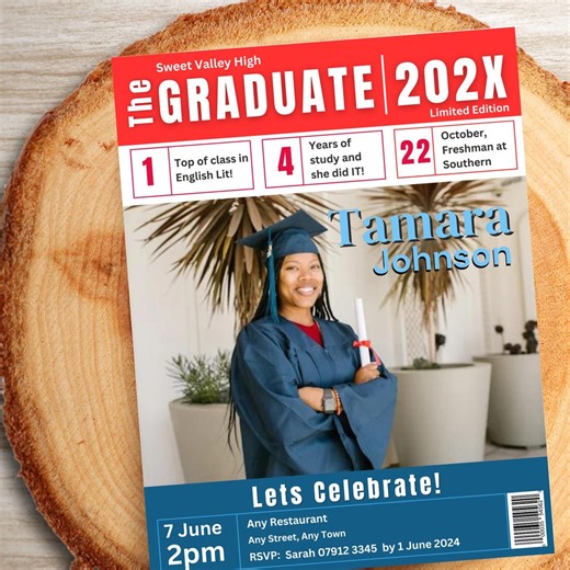 Graduation Magazine Template | Graduation Announcement - Etsy