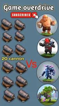 20 Cannon Defence vs Giant Army 😱 | Clash of Clans