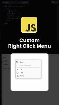 Custom Right Click Menu | #javascript #coding