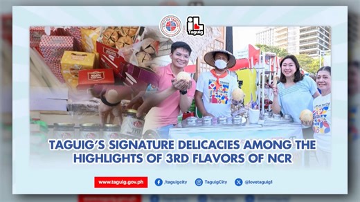 WATCH: Ngayong araw pakinggan ang mga sumusunod na anunsyo o updates ng Lungsod ng Taguig: -Taguig’s signature delicacies one of the highlights on the 3rd Annual Flavors of NCR -Taguig Centenarians receive P100,000.00 birthday cash gifts | I Love Taguig