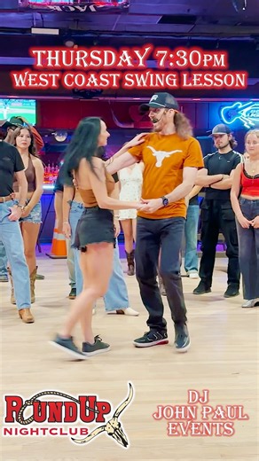 Two-Step & Line Dance Lessons at Round Up Nightclub with DJ JohnPaul and Kortnee Saturdays at 7:30pm