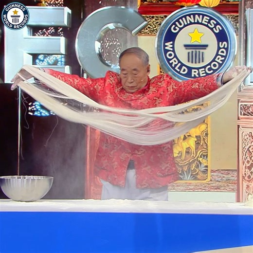 11M views · 108K reactions | China's Li Enhai created the thinnest handmade noodle!  | Guinness World Records | Facebook