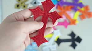 39 Pcs Cross Patches, Iron On Patches for Clothes Decorative Repair Cross Applique DIY Iron On Patch, Embroidery Decorative for Clothing Jeans Hats Shirts Jackets Backpacks