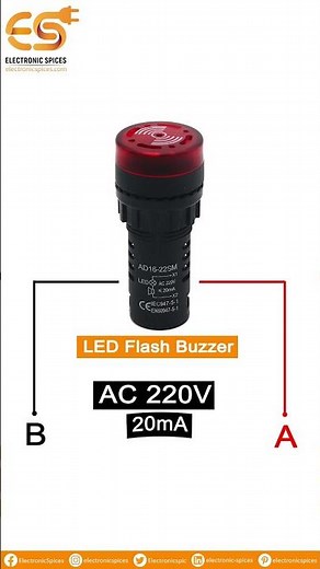 220V 20mA AC flush panel mount LED Indicator light Alarm with buzzer Red color