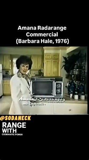 Sodaneck on Instagram: "At a time when microwave ovens were still a futuristic concept for many households, Amana showcased its Radarange as the ultimate kitchen convenience. With Barbara Hale’s warm and trusted presence, this ad emphasized features like "Touchmatic" controls and fast, even cooking—making meal prep easier than ever. The commercial helped shape the way people viewed microwave cooking, marking a turning point in modern kitchens. A true blast from the past, this vintage gem is a re