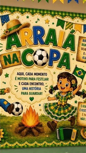 🎪 Painel Junino Arraiá na Copa — Decoração para Sala de Aula para Imprimir