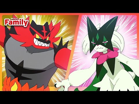 Incineroar VS Meowscarada | Pokémon Horizons: Season 3 | Netflix Family