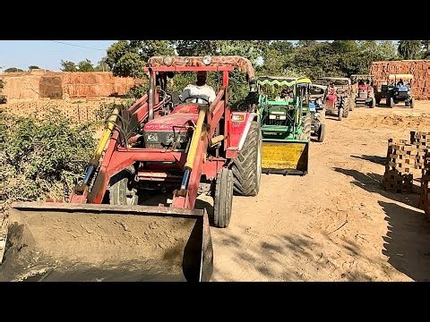 Mahindra Arjun Novo 605 Loader and John Deere 5205 Loader Loading Mud 4 Tractor’s | Sonalika