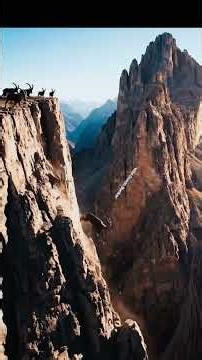 Goats Running Down a Sheer Mountain Like It’s Nothing-Defying Gravity on a Vertical Cliff!