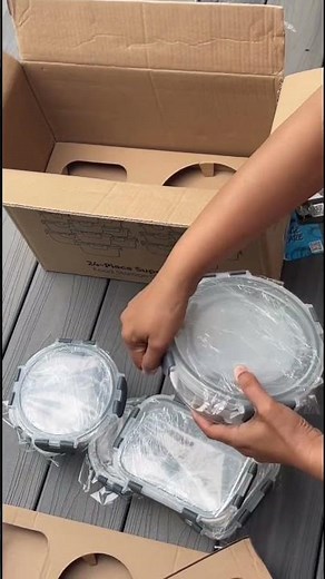 24pc Fluted Glass Storage Containers /12 Airtight, Freezer Safe Food Storage Containers and 12 Lids