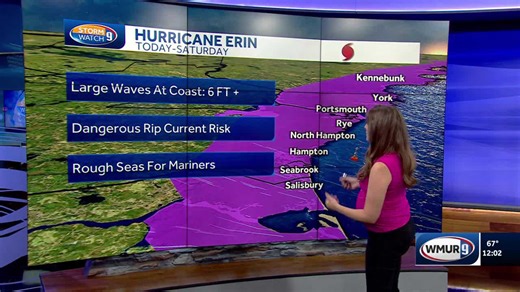 Tracking Hurricane Erin: Latest track, impacts at NH coastline