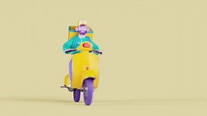 3D Cartoon Illustration of Food Delivery Service | Free Stock Video Footage