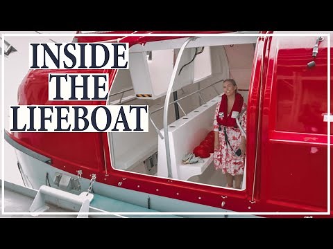 Cruise Ship Lifeboat Tour. What Life Saving Equipment Is Inside? How Much Food & Water?