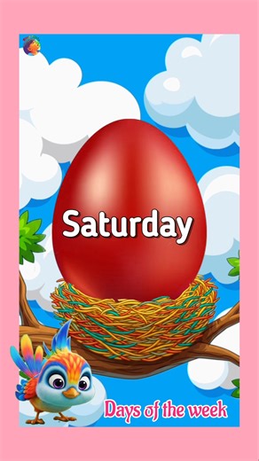 Days of the week with colorful eggs|| week song #learning