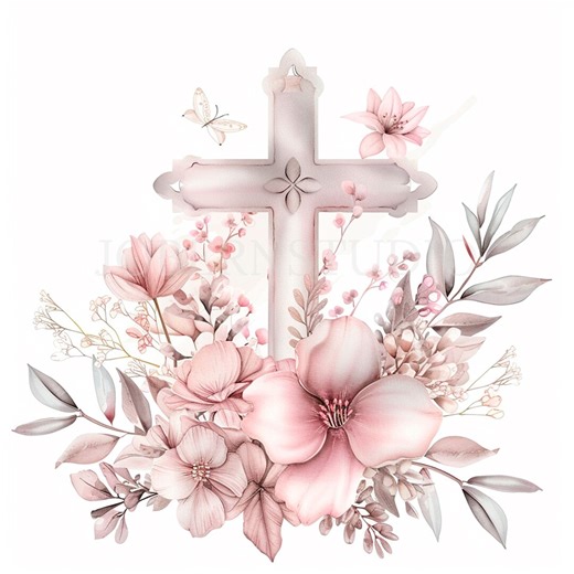 Pink Flower Cross Clipart Bundle 12 High Quality Png,cross Watercolor,printable Sticker,digital Download,card Making,digital Paper Craft|394 - Etsy